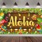 Summer Aloha Banner, Hawaiian Luau Party Backdrop 70.8 X 43.3 inch, Tropical Hawaiian Luau Floral Palm Leaves Pineapple Banner Sign, Hawaii Flamingo Photograph Background Supplies Decorations